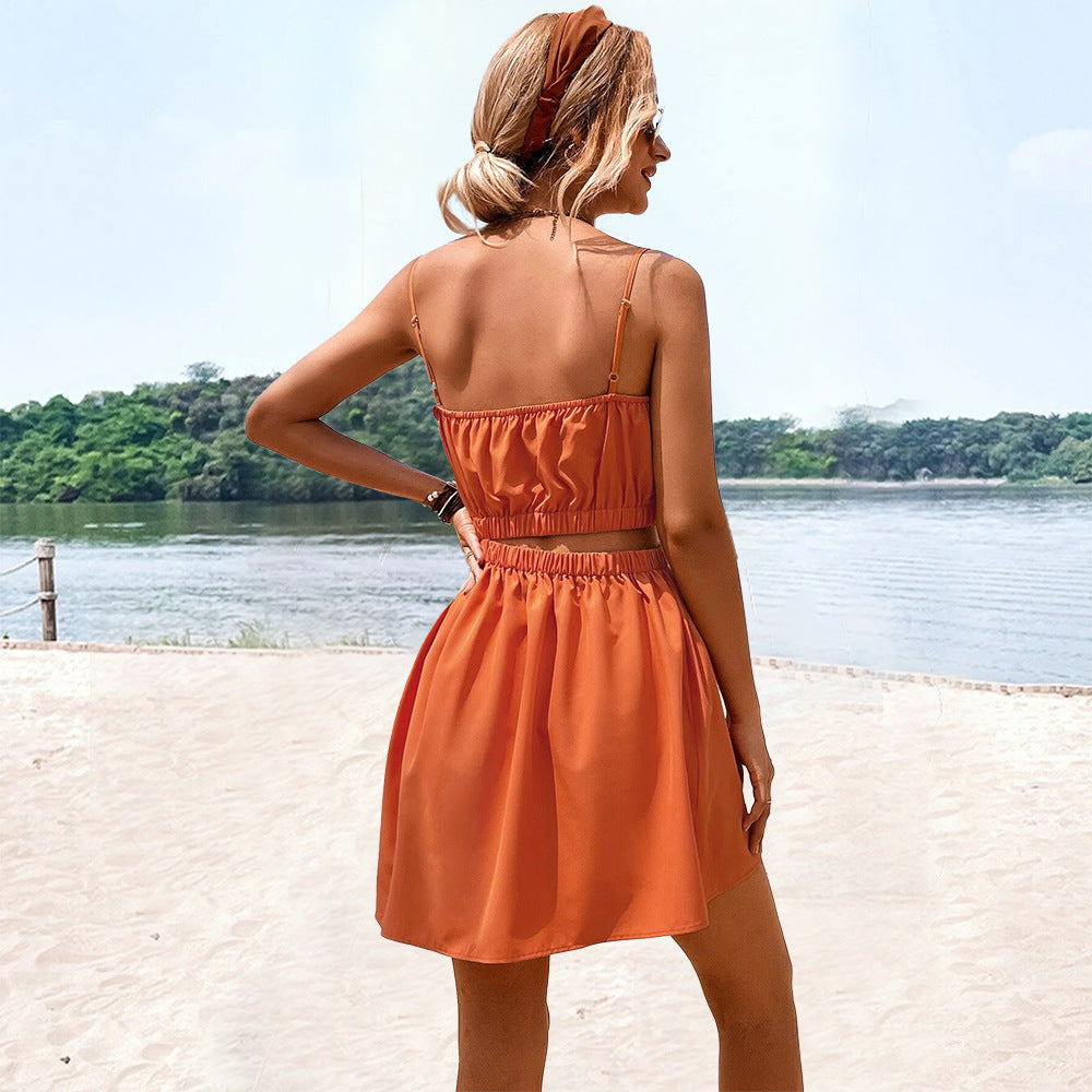 Robe d'été pour femmes avec élastique stylé et silhouette élégante Chic & Stil