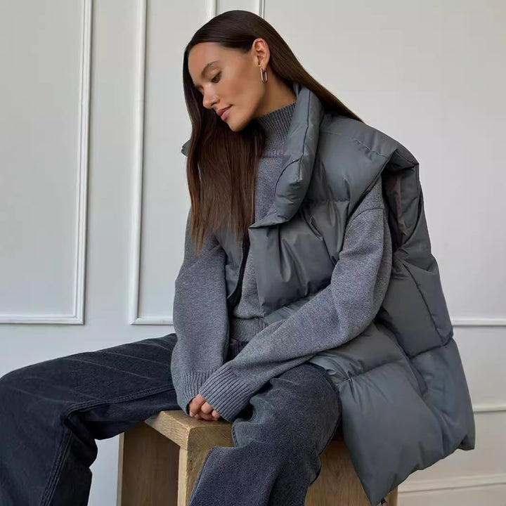Women Quilted Gilet with High Collar Amarae