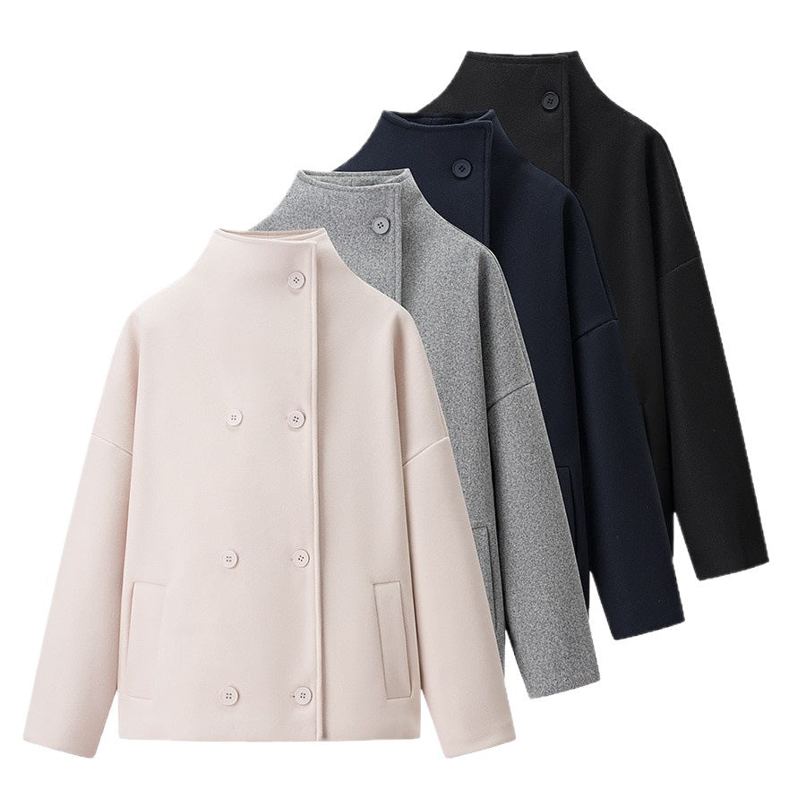 Ladies fashion jacket with high collar and double-breasted Lune London