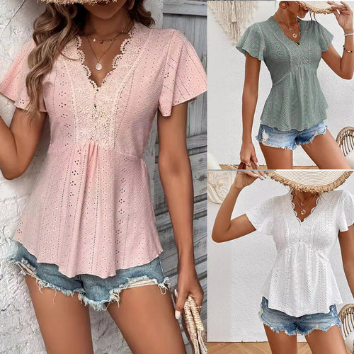 Women's top with lace and peplum Amarae