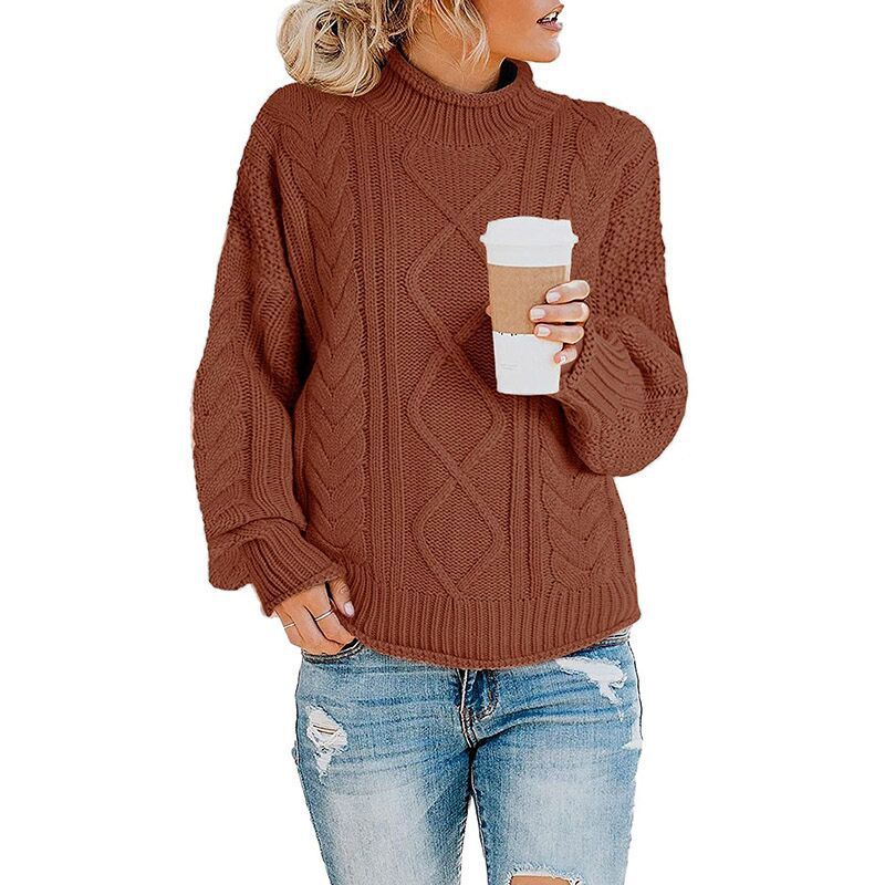 Thick knit sweater for women with high collar and cuffs Lune London