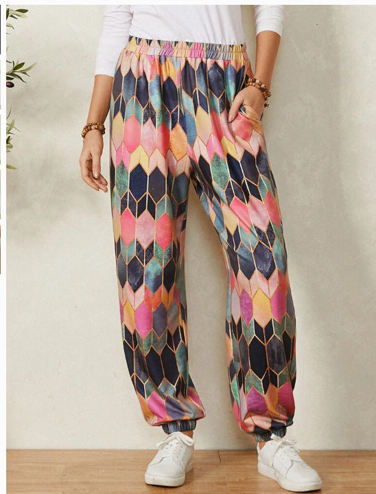 Loose women's pants with geometric pattern Lune London