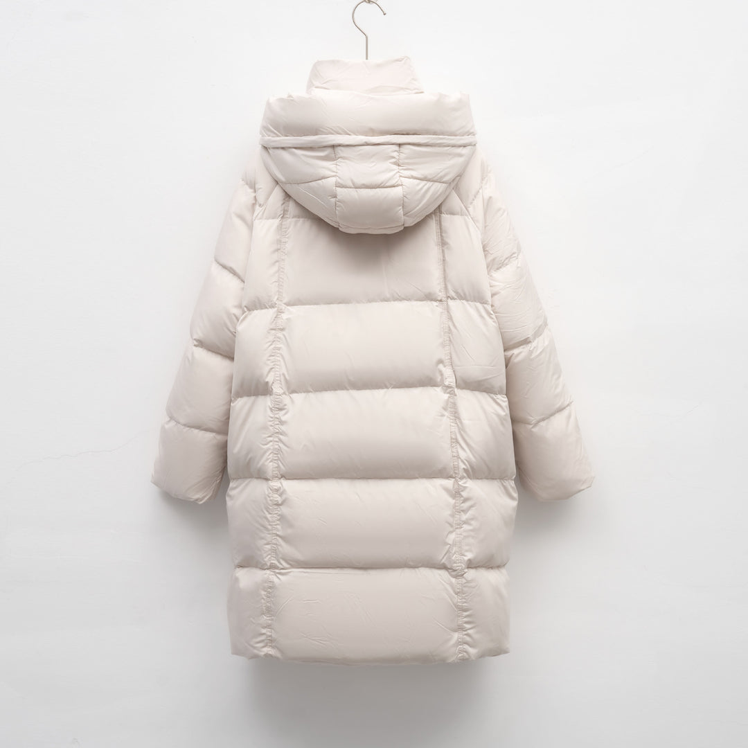 Women's insulated winter jacket with large hood collar and functional pockets Lune London