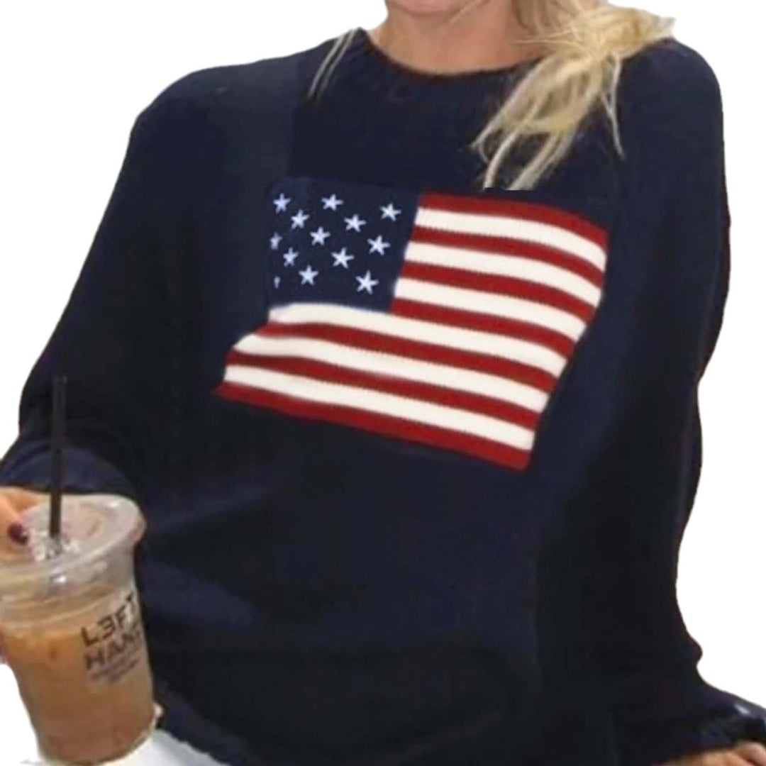 Knit sweater for women with American flag pattern Lune London
