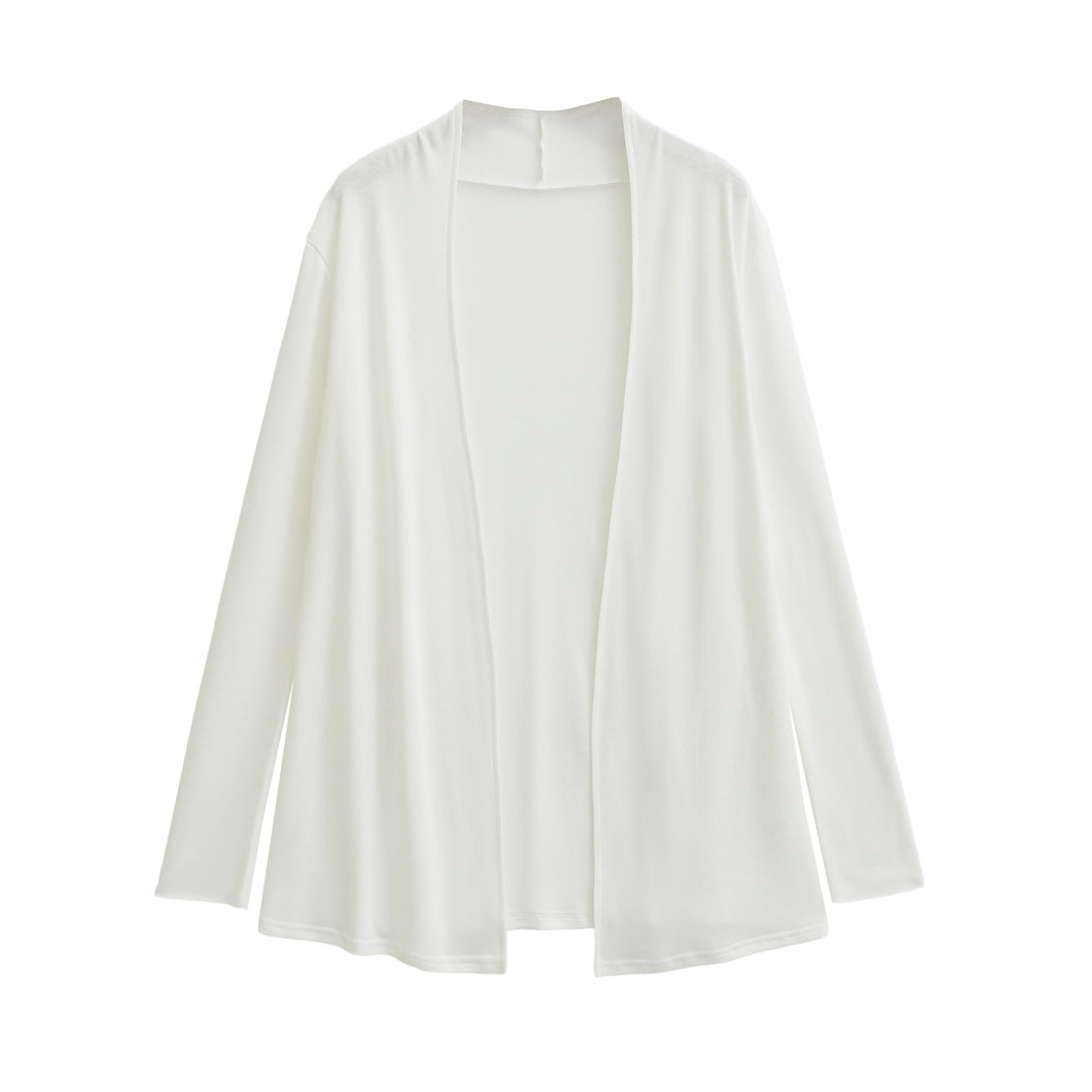 Women Open Flowing Jersey Cardigan with Waterfall Edge Amarae
