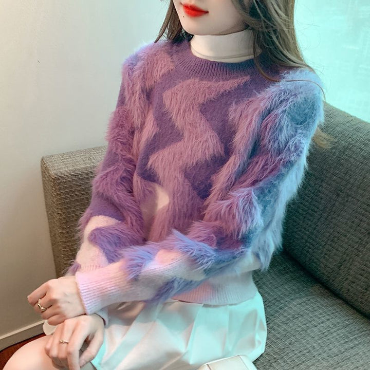 Pull confortable élégant pour femmes avec motif géométrique Chic & Stil