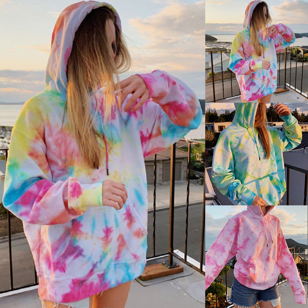 Casual women's hoodie with unique batik design Lune London