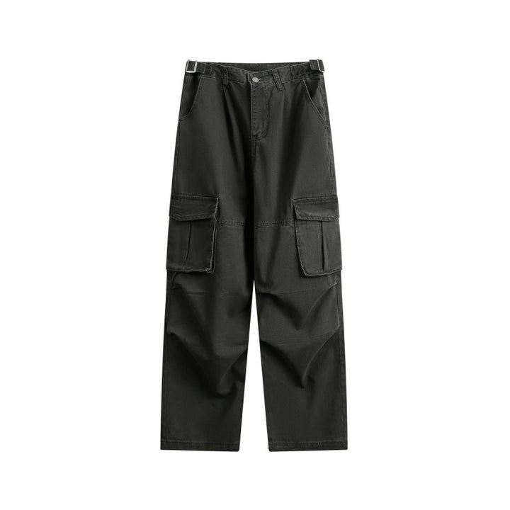 Men's Utility Cargo Pants with Wide Leg, Flap Pockets and Adjustable Waist Amarae