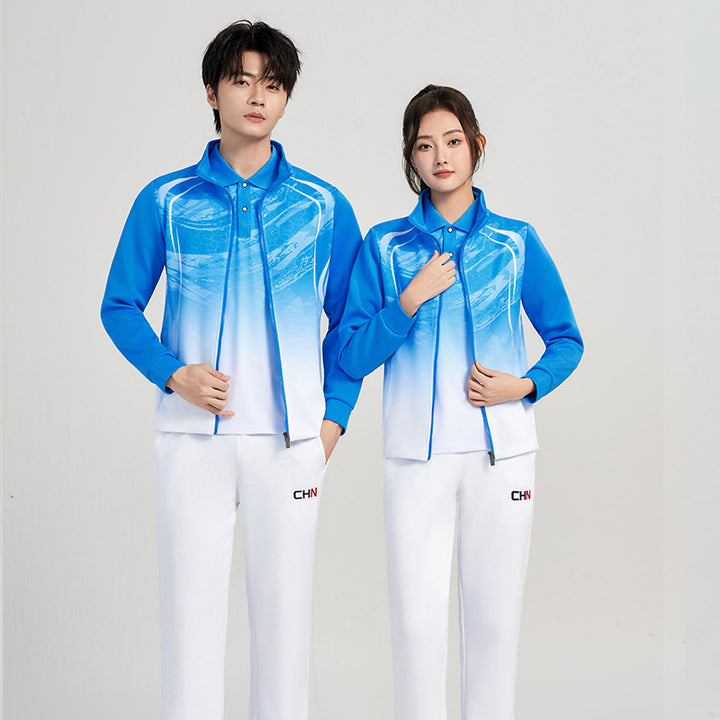 Unisex Performance Training Set with Gradient, Stretch Jacket and Comfort Pants Amarae