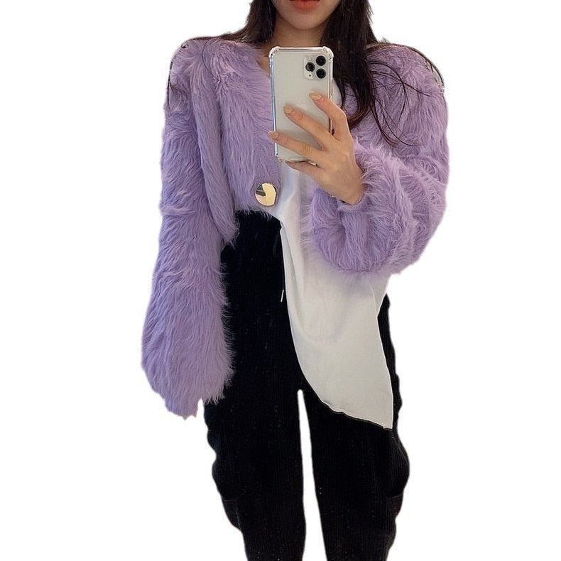 Ladies comfortable bolero jacket with trendy and fluffy design Lune London