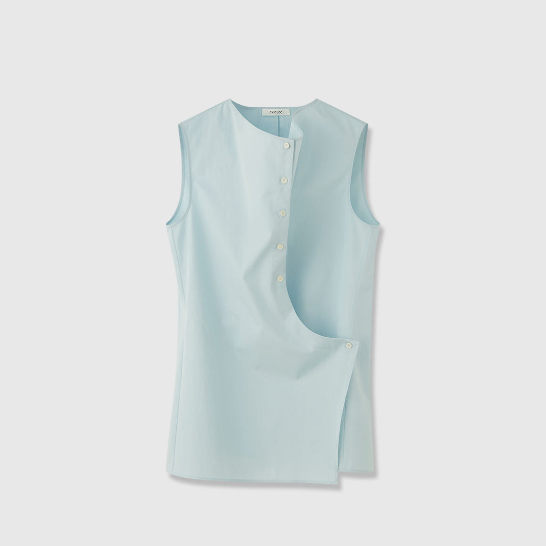 Chemisier sans manches élégant pour femme avec coupe asymétrique Chic & Stil