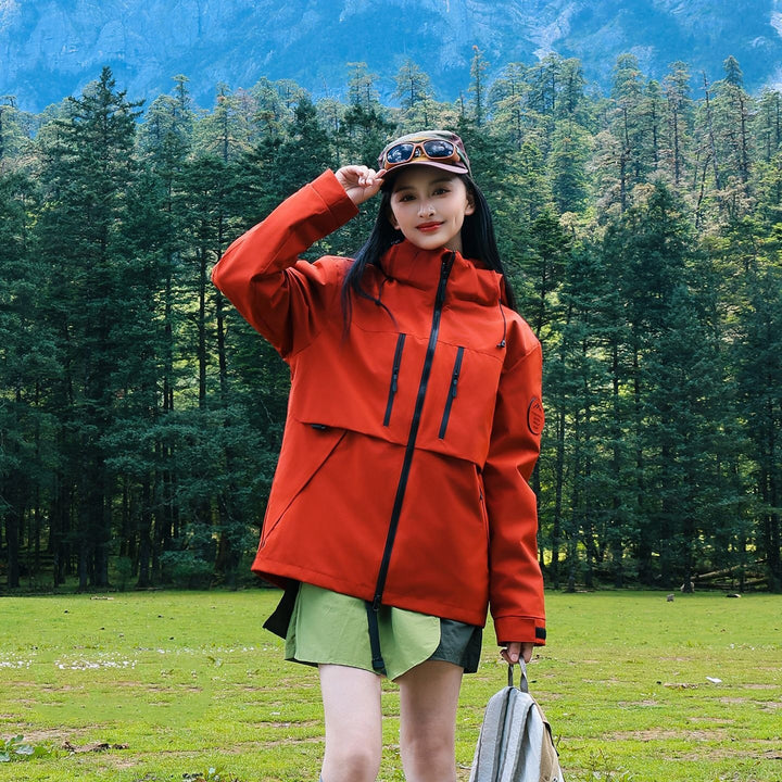 Men's Waterproof Breathable Softshell Outdoor Jacket with Adjustable Hood Amarae