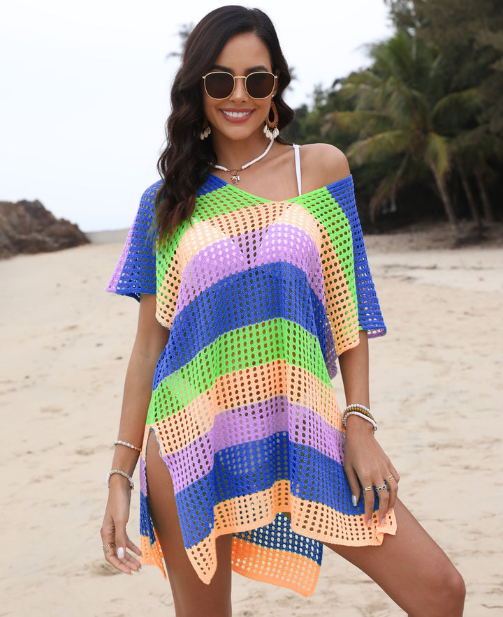 Women Colorful Chic and Stylish Mesh Beach Cover-up