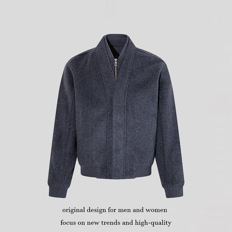 Women's short-cut bomber jacket with concealed zipper and ribbed cuffs Amarae