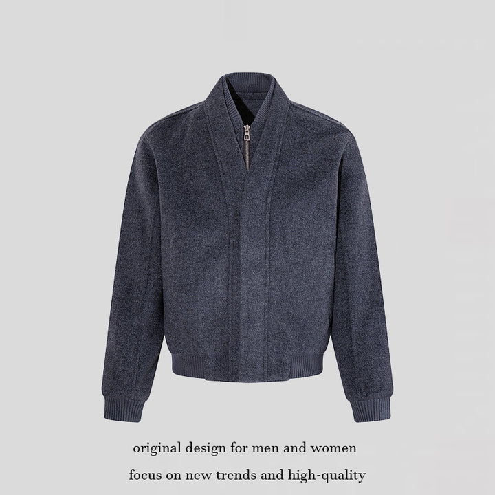 Women's short-cut bomber jacket with concealed zipper and ribbed cuffs Amarae