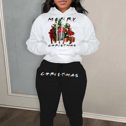 Women's Christmas hoodie and joggers set with festive graphic design Amarae