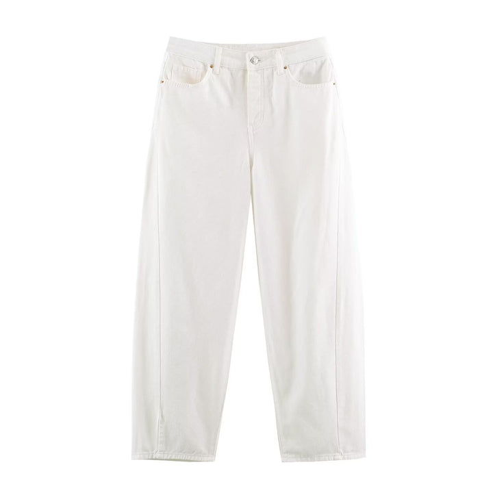 Women's high-waisted wide jeans with straight leg and cropped length Amarae