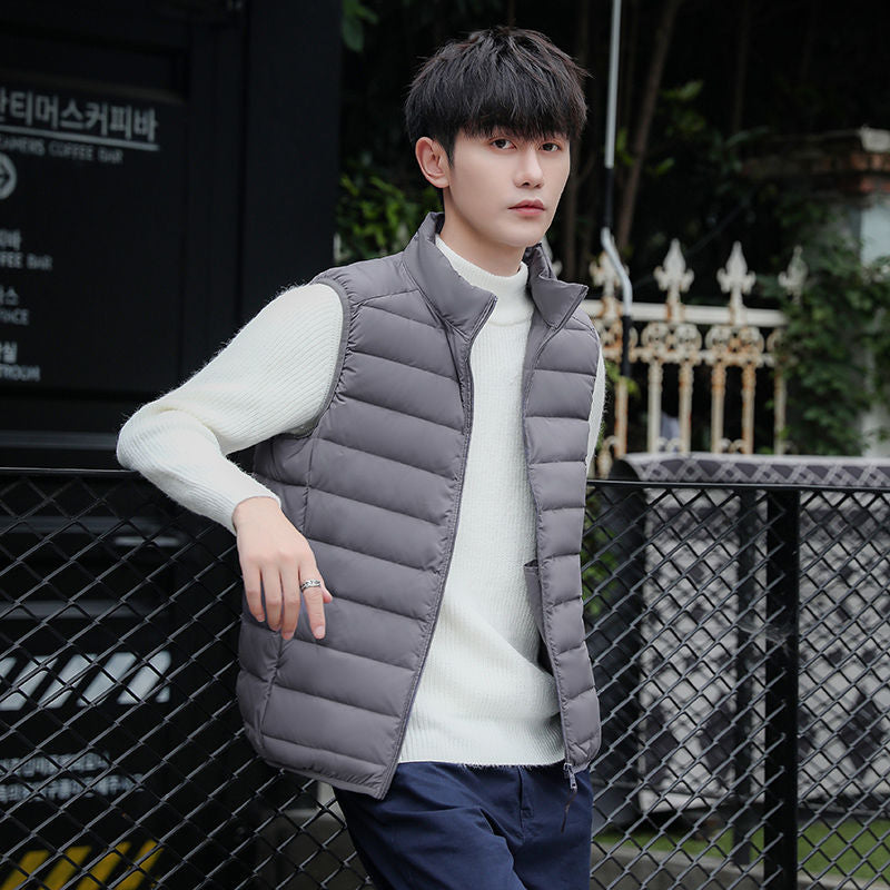 Men's sleeveless quilted thermal vest in city look with stand-up collar and windproof shell Amarae