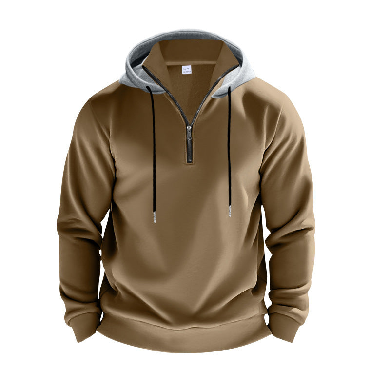 Men's sporty hoodie with modern zipper and kangaroo pocket Lune London