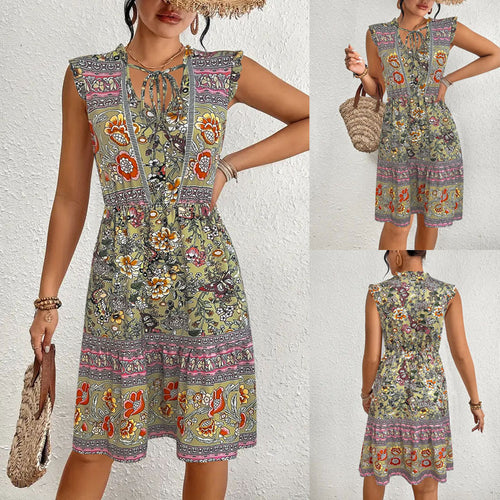 Summer midi dress for women with a playful floral pattern and a relaxed fit Amarae