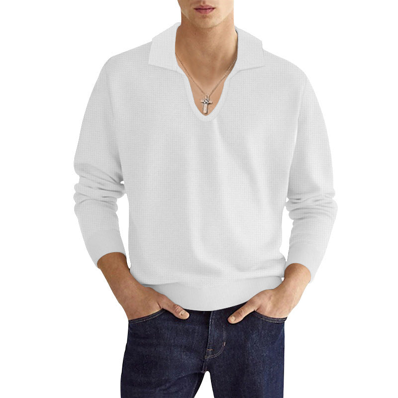 V-neck knitted top for men with structured design Lune London