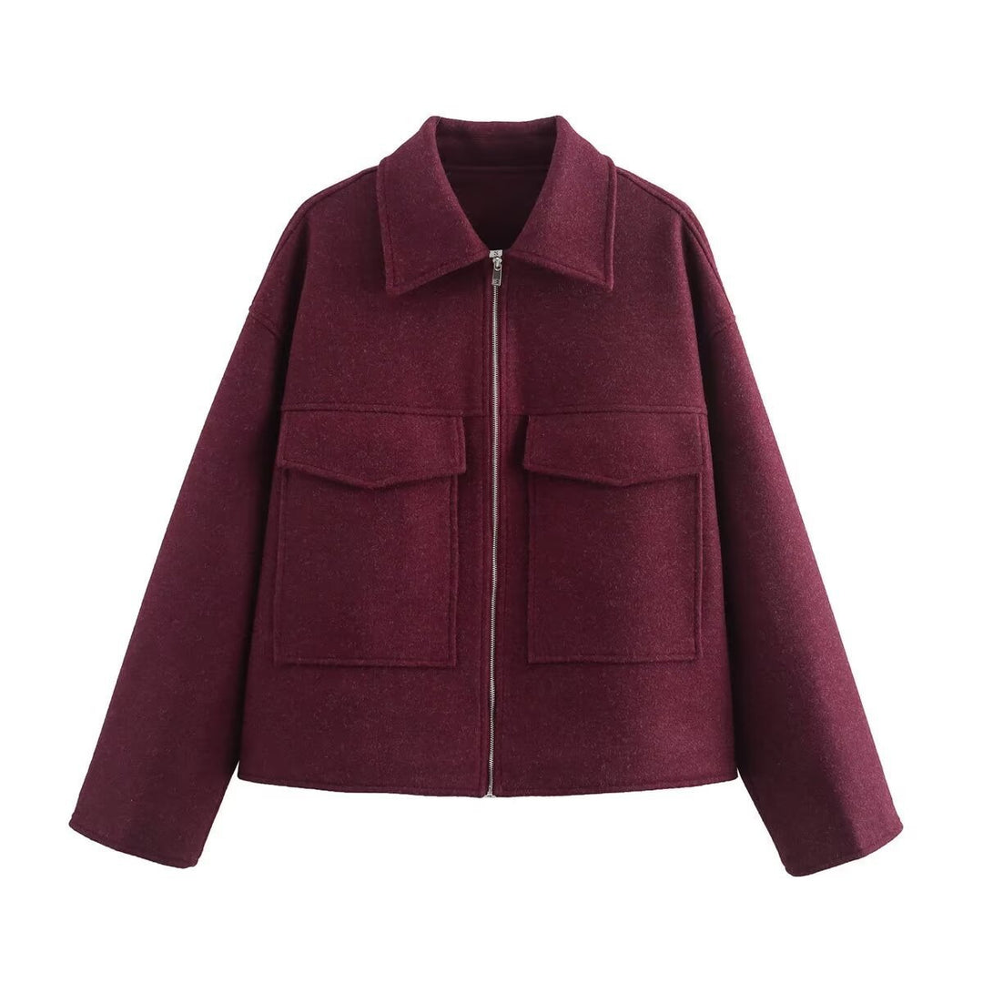 Casual overshirt jacket for women with pockets and zipper Lune London