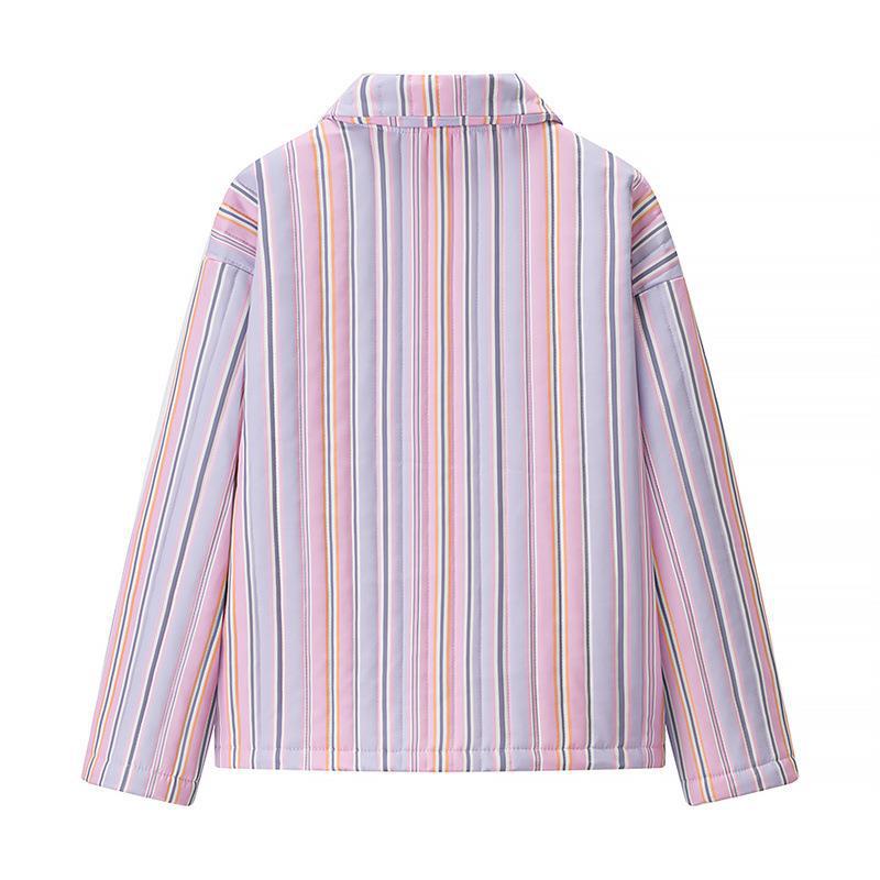 Ladies quilted cardigan with trendy striped pattern Lune London