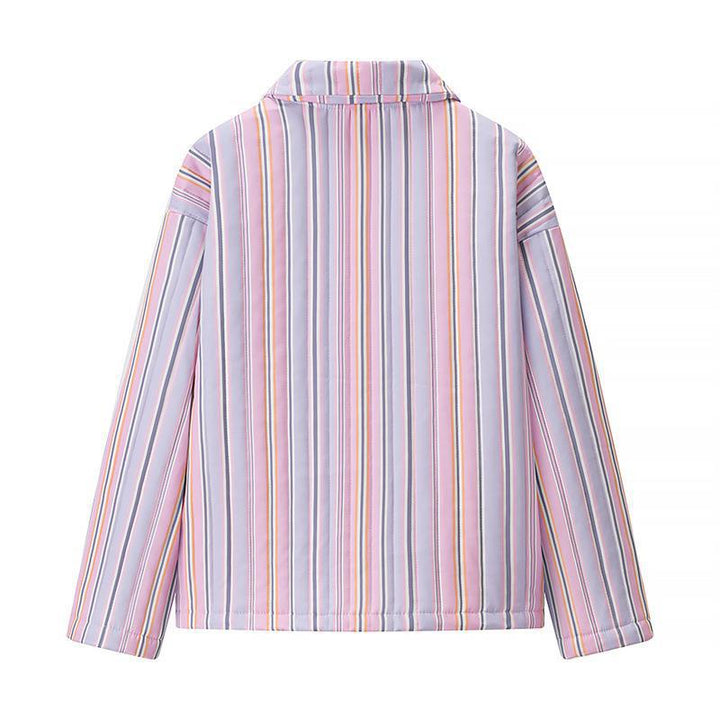 Ladies quilted cardigan with trendy striped pattern Lune London