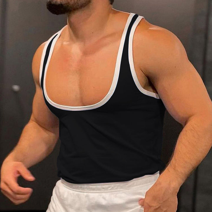 Men Breathable Fitness Tank Top with Wide Straps and Flat Hem Lune London