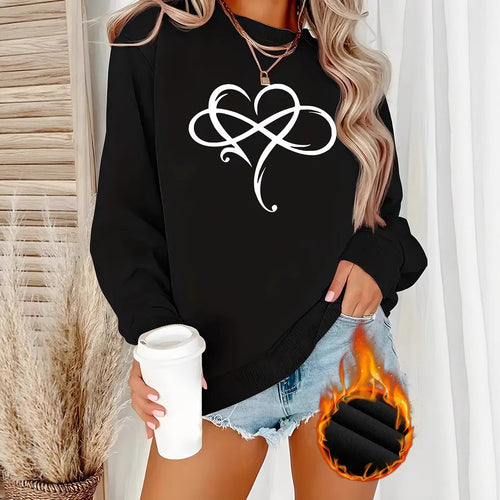 Sweatshirt pour femmes avec design de cœur créatif et coupe décontractée Chic & Stil