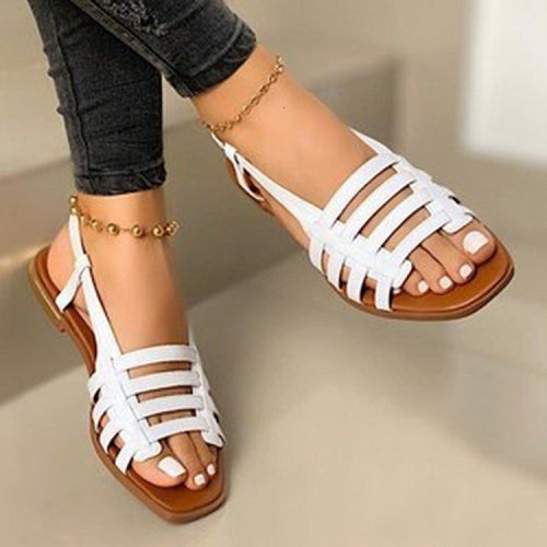 Strappy sandals for ladies with an elegant woven design and a non-slip sole Amarae