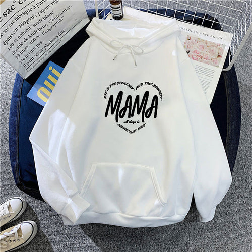 Women's hooded sweatshirt with creative mama motif Chic & Stil