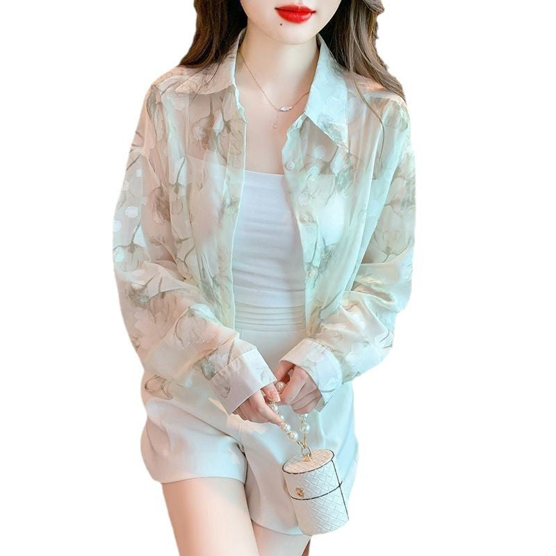 Blouse transparente pour femmes avec design floral Chic & Stil