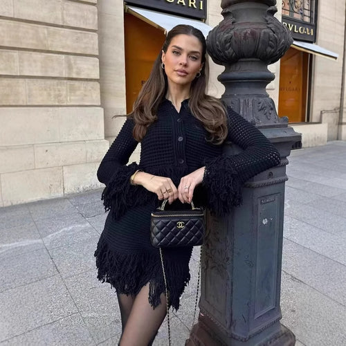 Midi skirt for women with fringed hem and textured design Amarae