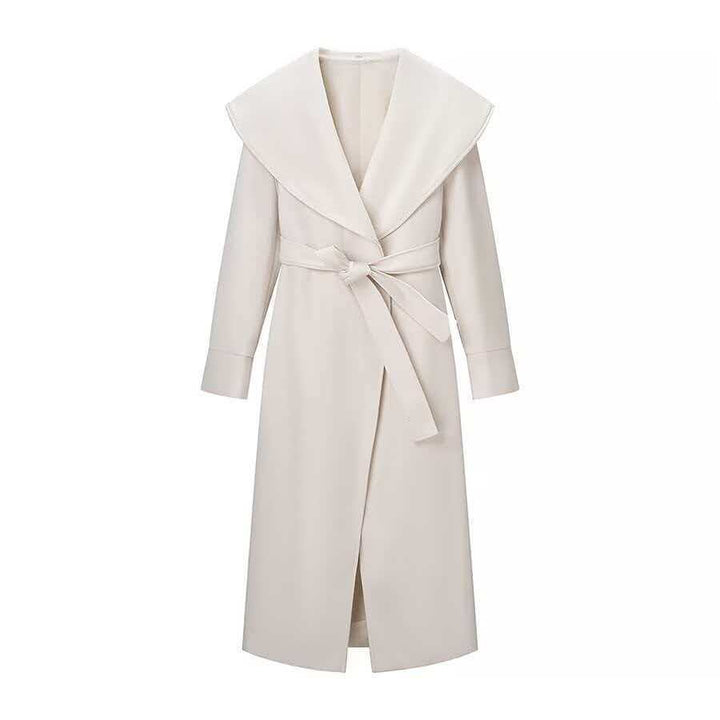 Manteau élégant pour femmes avec larges revers et ceinture à la taille Chic & Stil