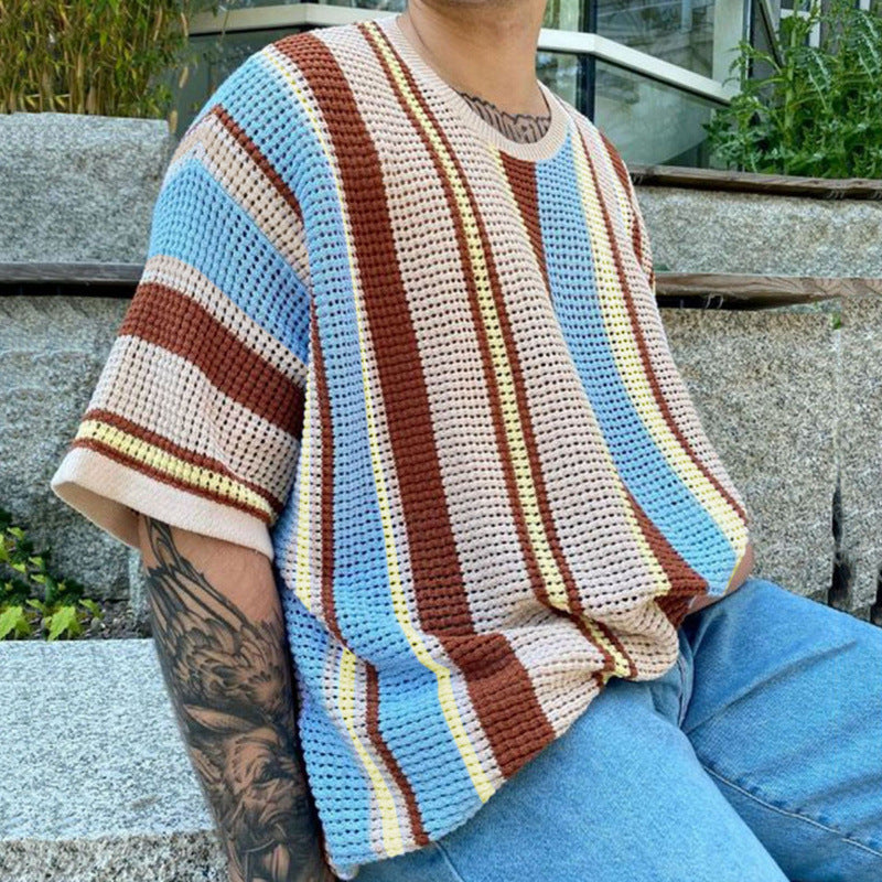 Men's mesh T-shirt with trendy design in patterned fabric Lune London