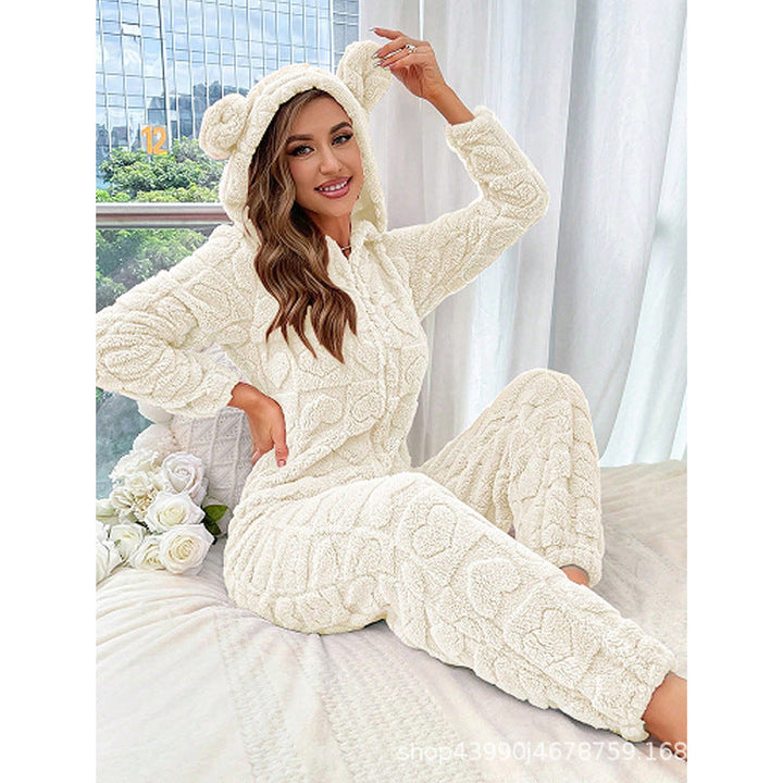 Women's Cozy Fleece Jumpsuit with Hood Lune London