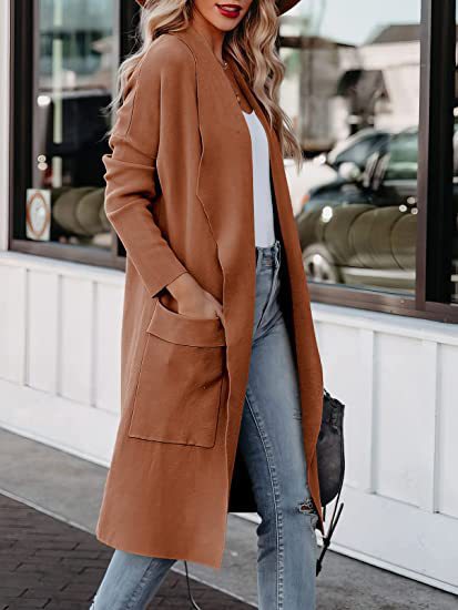 Longline cardigan for women with practical pockets and a fluid cut Lune London