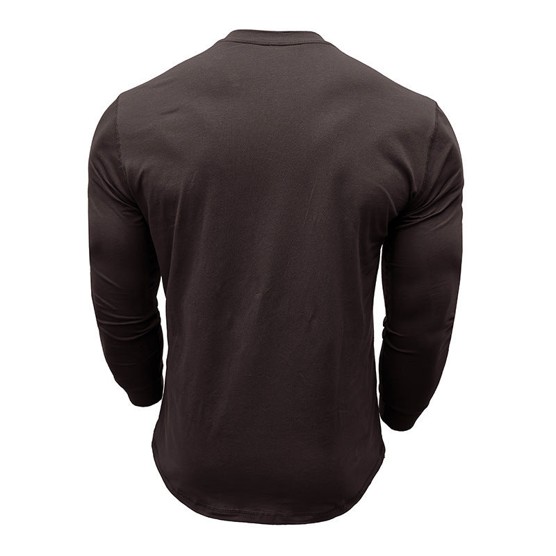 Men's long sleeve Henley shirt with stylish buttons and a high quality cotton blend Lune London