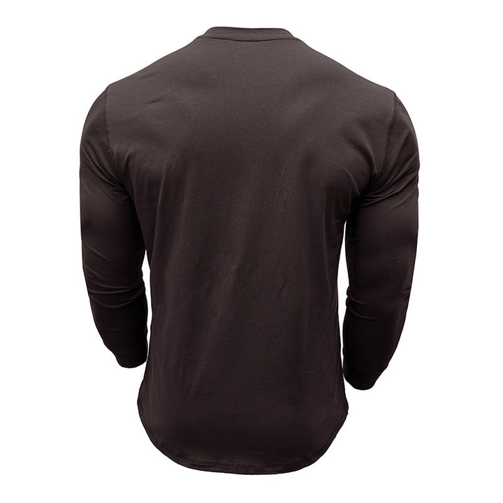Men's long sleeve Henley shirt with stylish buttons and a high quality cotton blend Lune London