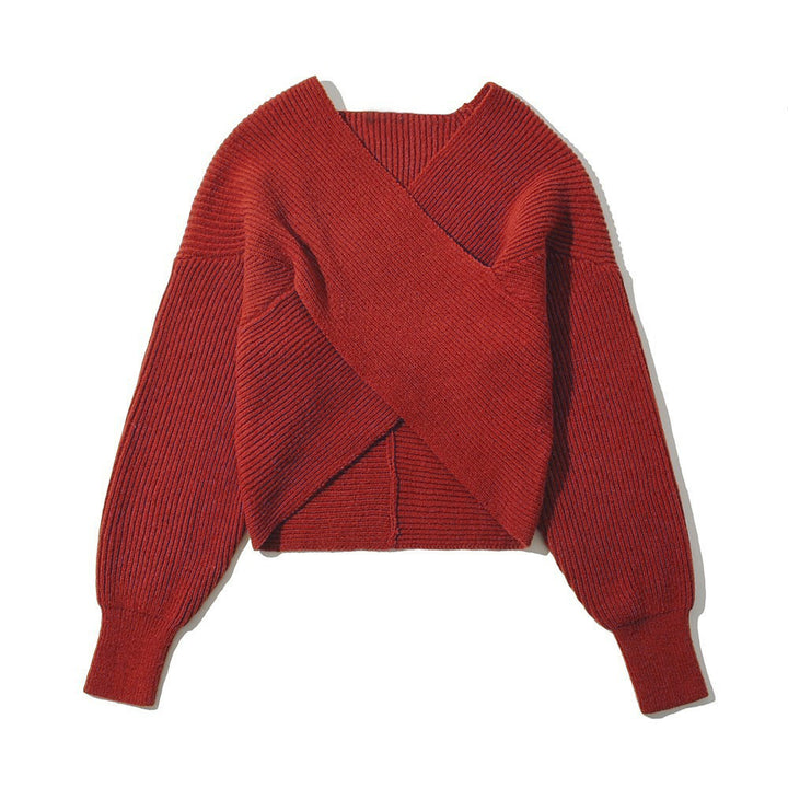 Knotted pullover for women with a textured knit design and wide sleeves Lune London
