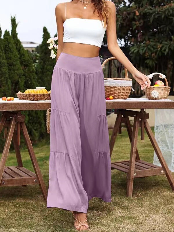 Loose summer pants for women with elastic waistband and fluid cut Lune London