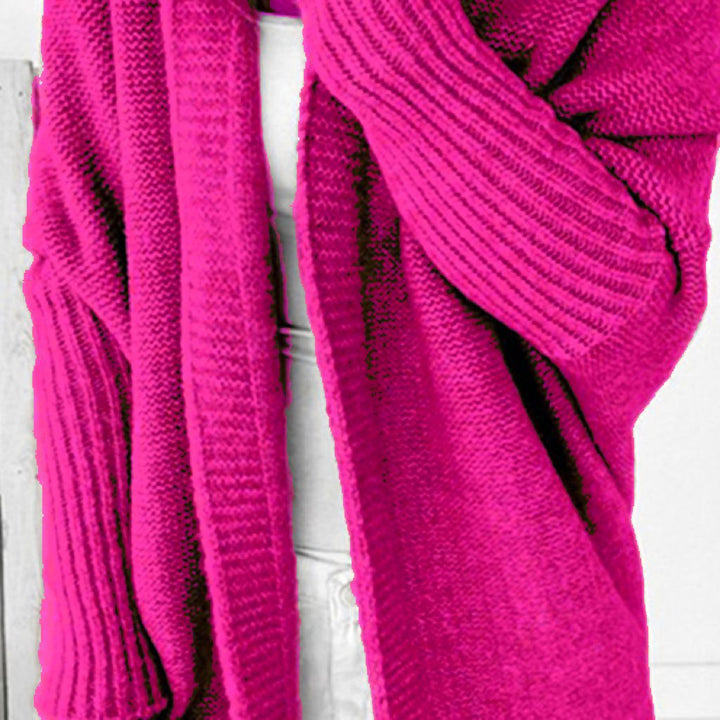 Ladies Casual Knit Sweater with Open Front and Fine Texture Lune London