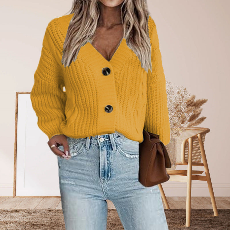 Ladies Fashion Knit Vest with Large Buttons and a Relaxed Fit Chic and Stylish