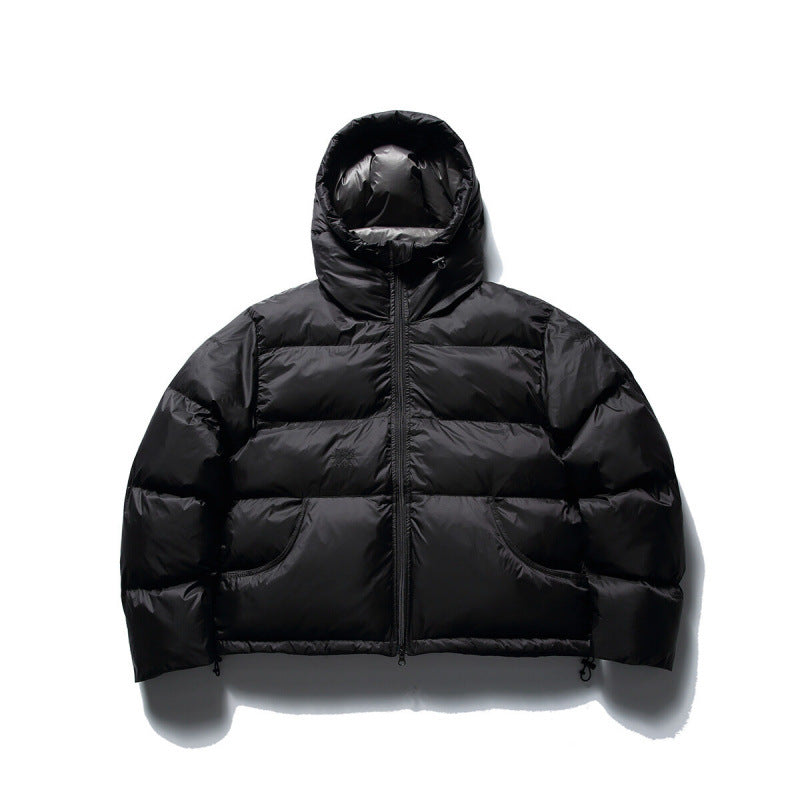 Unisex Short Boxy Puffer Jacket with Volume Hood, Water-Repellent Shell and Thermal Down Filling Amarae