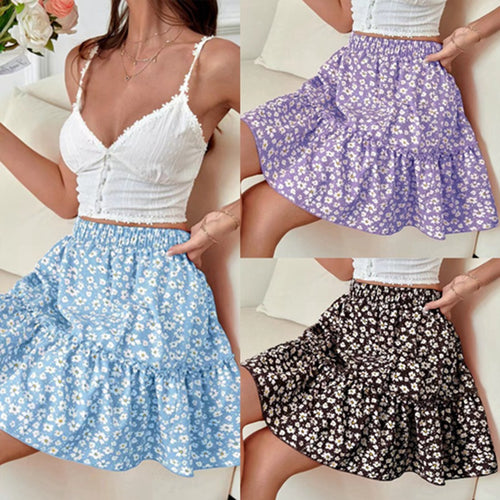 Amarae floral ruffle mini skirt for ladies