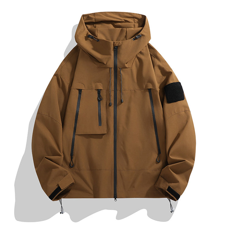 Technical outdoor jacket for women with adjustable hood system and multifunctional pockets Lune London