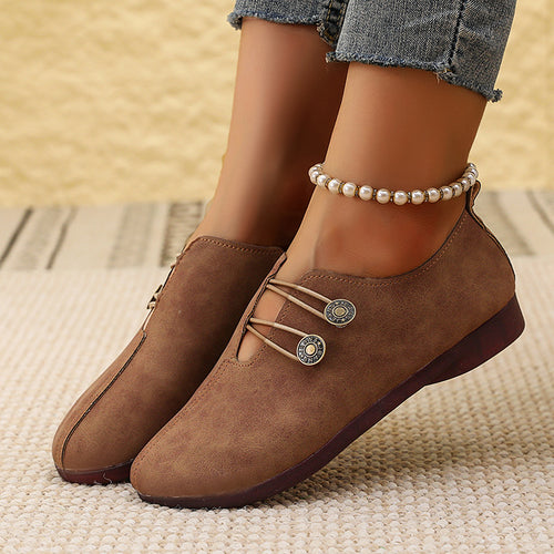 Laced slip-on suede shoes for women Amarae