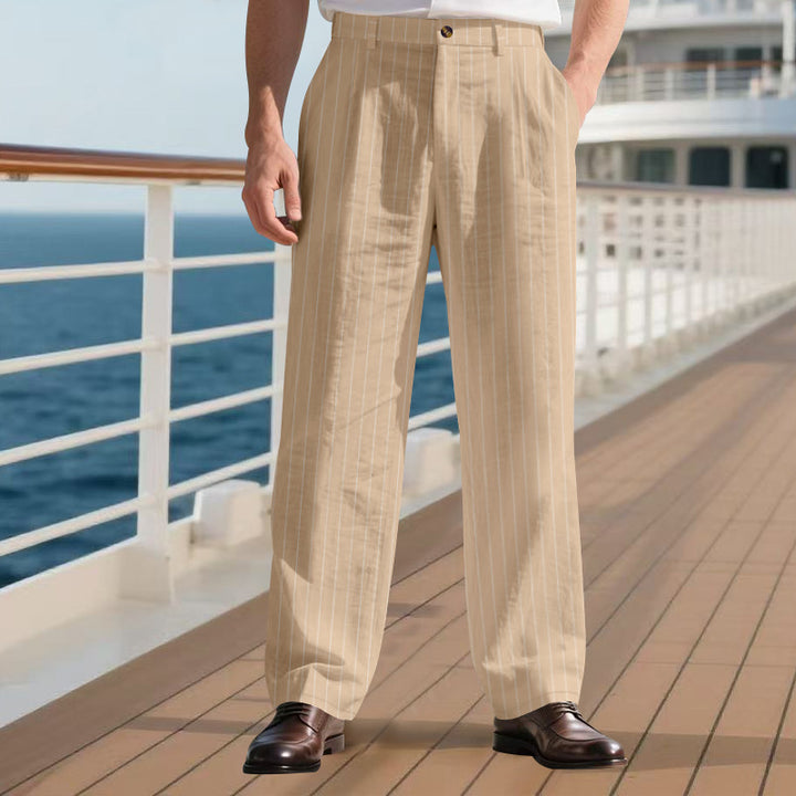 Men's elegant suit trousers with fine stripes Amarae