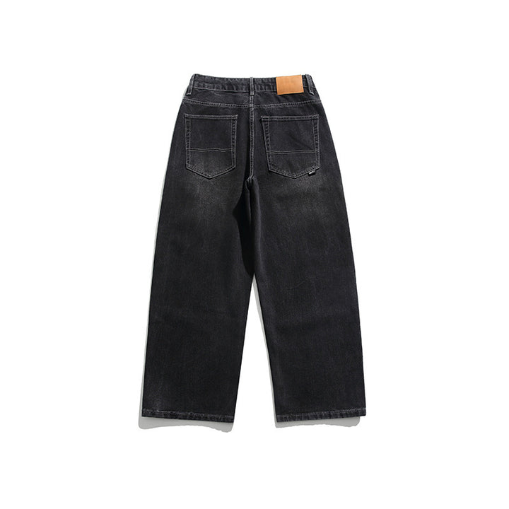 Unisex Wide Baggy Jeans with Drawstring Waist, Pleated Front and Utility Pockets Amarae